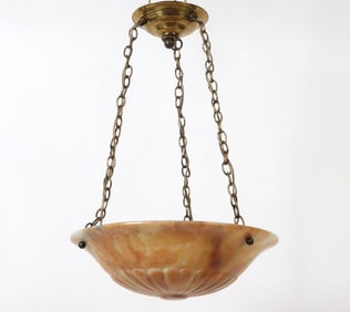 VINTAGE DECO STYLE ALABASTER PENDANT LIGHT