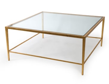 KOLKKA FURNITURE STYLE GOLD GILT IRON COFFEE TABLE