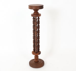 ART DECO DUTCH TURNED OAK PEDESTAL C. 1930S