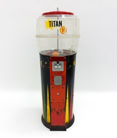 VINTAGE TITAN GUMBALL & CANDY VENDING MACHINE