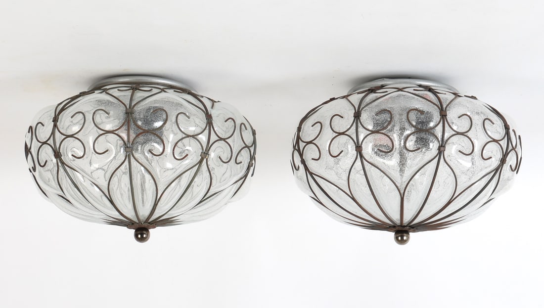 PAIR OF VENETIAN MURANO STYLE PENDANT LIGHTS (1 of 16)