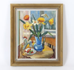 Y. NILSSON SWEDISH STILL LIFE O/B PAINTING