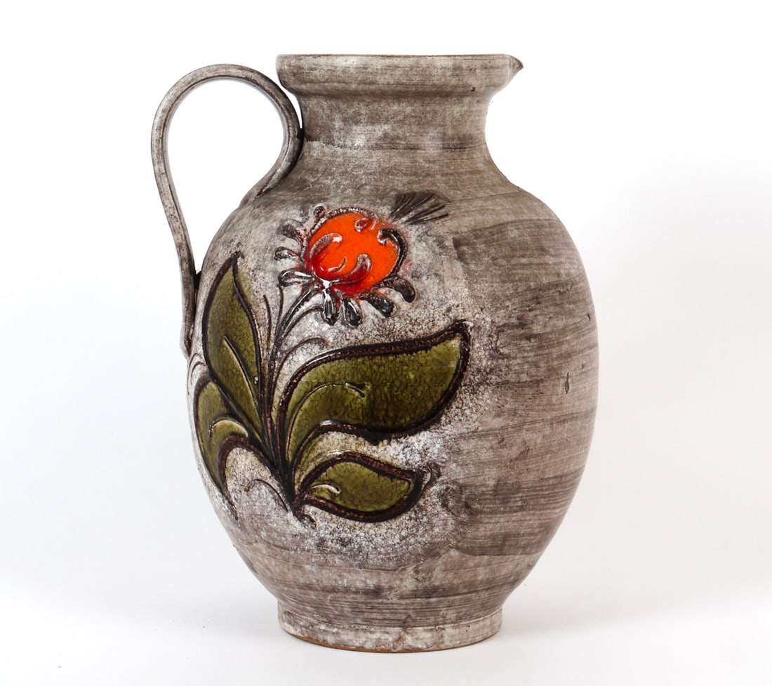 WEST GERMAN CERAMIC PITCHER / VASE C. 1970S (1 of 16)