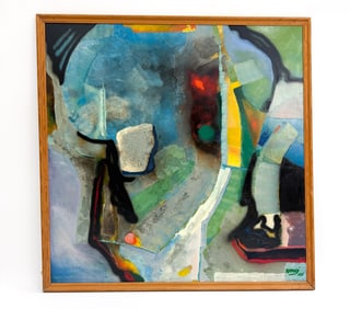 KHOURI DANISH ABSTRACT PAINTING 1985