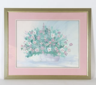 STEPHEN KAYE FLORAL STILL LIFE MIXED MEDIA PRINT