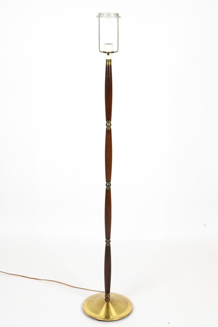 LAONI DANISH BRASS AND ROSEWOOD FLOOR LAMP C.1960S (1 of 1)