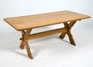 ATTR. HENNING KJAERNULF OAK DINING TABLE C. 1970S
