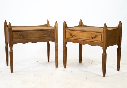 PAIR ATTR. KJAERNULF OAK NIGHT STANDS C. 1970S