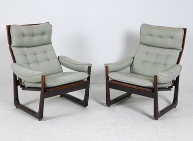 PAIR OF GENEGA MOBLER DANISH BEECH LOUNGE CHAIRS