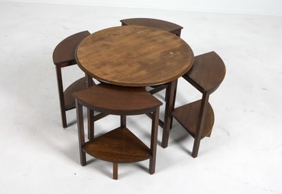 DECO STYLE SCANDINAVIAN BEECH NESTING TABLES