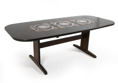 POUL POULSEN DANISH OAK & TILE DINING TABLE 1960S