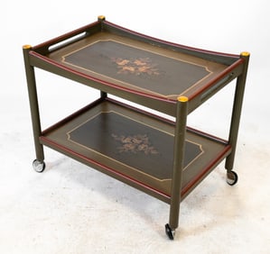 ANDREAS TUCK DANISH PAINTED BAR CART C. 1960S