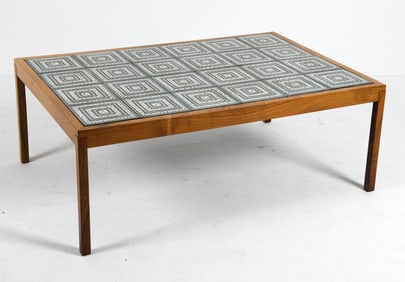 GANGSO STYLE ROSEWOOD & CERAMIC TILE COFFEE TABLE