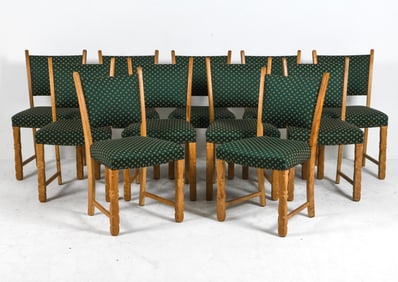 (11) DANISH OAK DINING CHAIRS C. 1960S