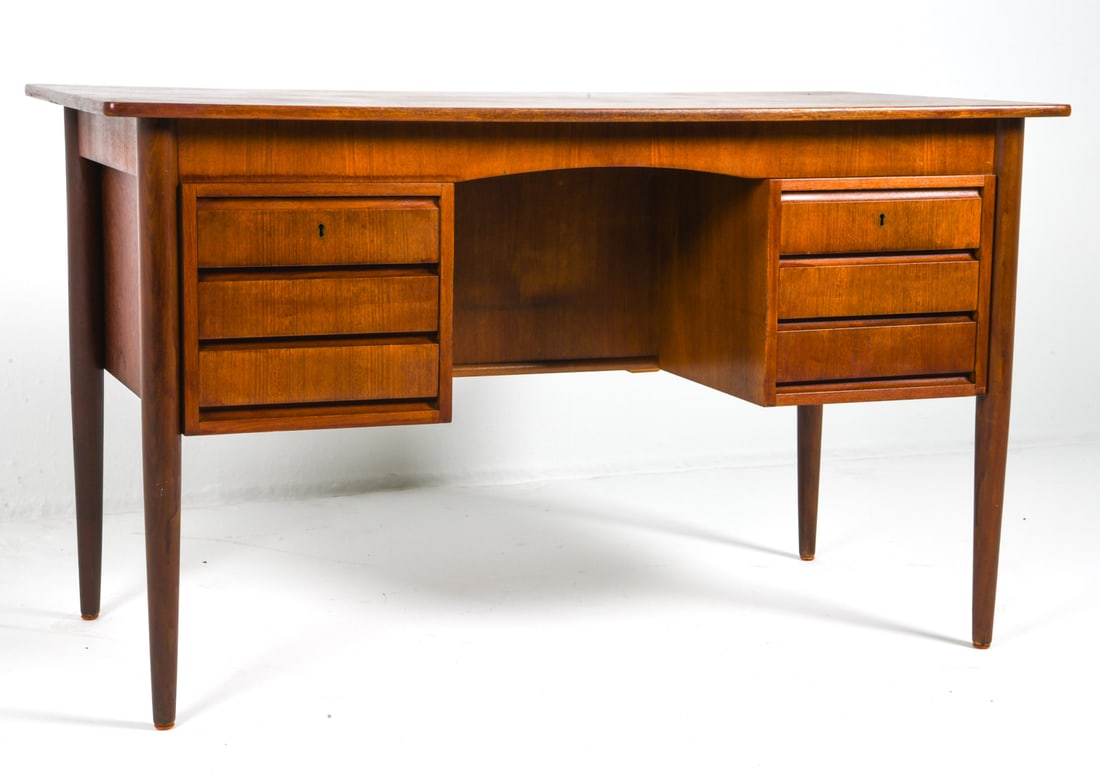 ATTR. KAI KRISTENSEN TEAK EXECUTIVE DESK C. 1960S (1 of 12)