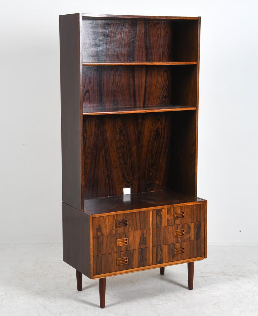 STYLE OF HUNDEVAD ROSEWOOD BOOKCASE CABINET 1960S (1 of 9)