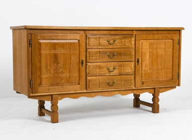 HENNING KJAERNULF STYLE DANISH OAK SIDEBOARD 1970S
