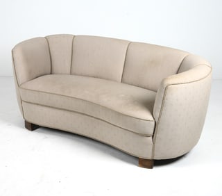 STYLE OF VIGGO BOESEN DANISH BANANA SOFA C. 1960S