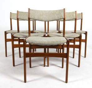 (6) ERIK BUCH DANISH TEAK DINING CHAIRS C. 1960S