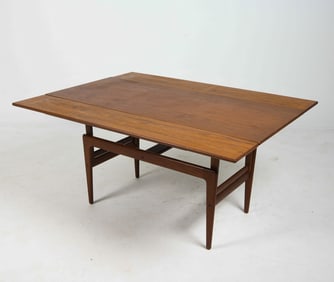 KAI KRISTIANSEN TEAK ELEVATING COFFEE TABLE 1960S