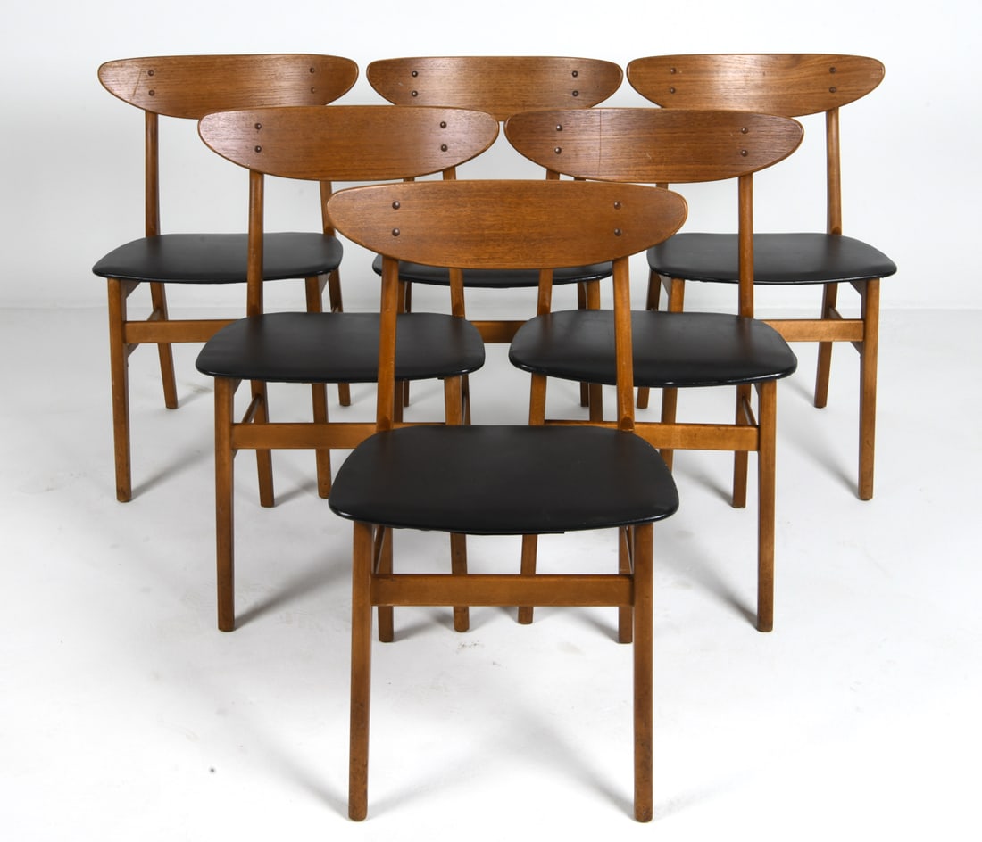 (6) FARSTRUP DANISH TEAK & LEATHER DINING CHAIRS (1 of 18)