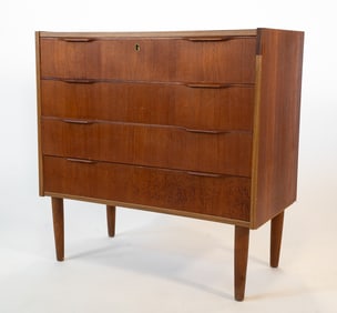 STYLE OF EJSING DANISH TEAK CHEST OF DRAWERS 1960S