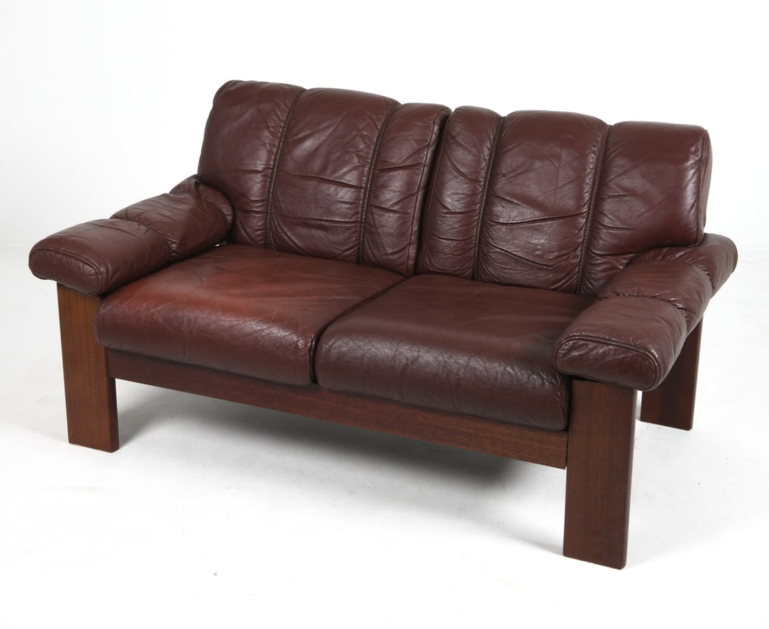 EKORNES NORWEGIAN TEAK & LEATHER SOFA 1970S (1 of 18)
