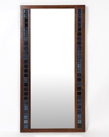 ATTR. ERIK WORTZ ROSEWOOD & TILE WALL MIRROR