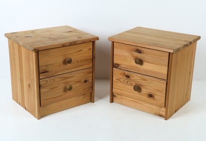 PAIR OF SWEDISH PINE NIGHTSTANDS C. 1970S