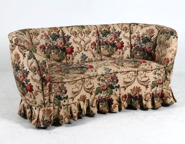 DANISH FLORAL BANANA SOFA C. 1950S