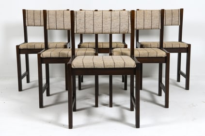 (6) FARSTRUP DANISH BEECH DINING CHAIRS C. 1960S