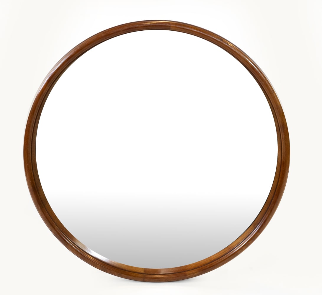 DANISH BEECH ROUND WALL MIRROR C. 1960S (1 of 10)