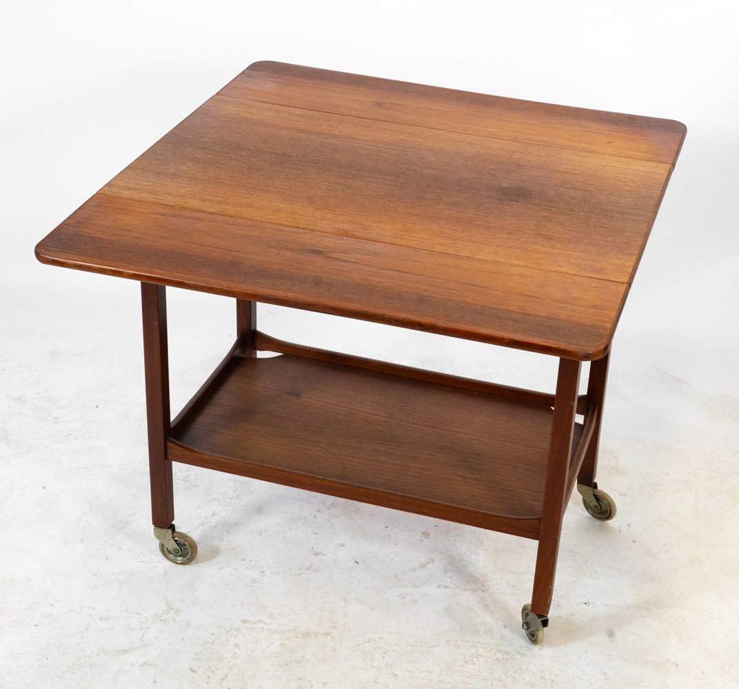 GRETE JALK STYLE DANISH TEAK DROP-LEAF SIDE TABLE (1 of 20)