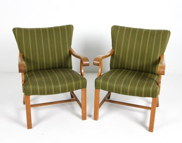 PAIR OF KJAERNULF STYLE DANISH OAK ARMCHAIRS 1970S