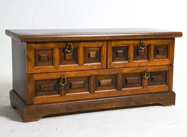 DANISH OAK LOW CHEST OF DRAWERS C. 1960S