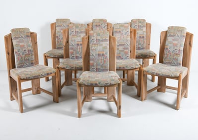 (8) SCANDINAVIAN PINE HIGH BACK DINING CHAIRS