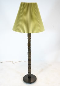 SCANDINAVIAN TURNED BEECH FLOOR LAMP C. 1960S