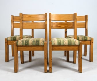 (4) SWEDISH PINE DINING CHAIRS C. 1970S