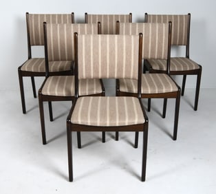 (6) FARSTRUP DANISH BEECH DINING CHAIRS C. 1960S