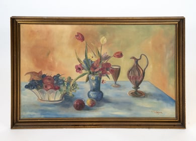 JOHANNES EBBESEN (DANISH 1897-1950) STILL LIFE O/C