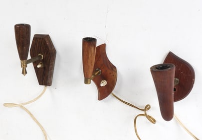 DANISH TEAK & ROSEWOOD WALL SCONCE GROUPING