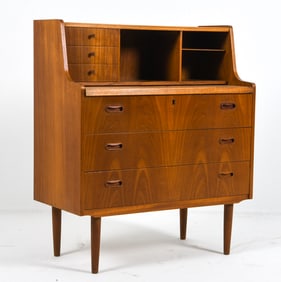 IVERSEN STYLE DANISH TEAK SECRETARY DESK C. 1960S