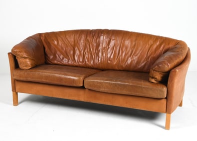 MOGENS HANSEN DANISH LEATHER SOFA C. 1970S
