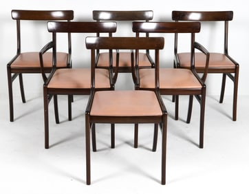 (6) OLE WANSCHER MAHOGANY DINING CHAIRS 1960S