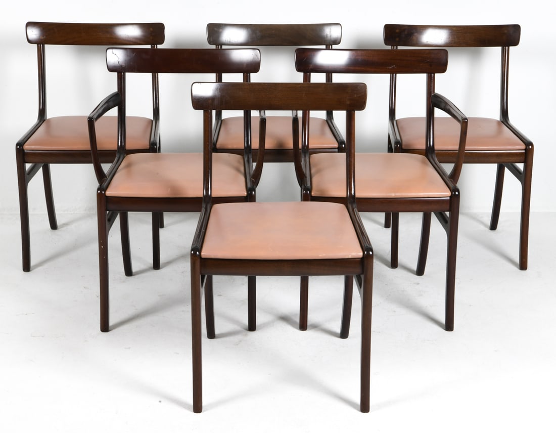 (6) OLE WANSCHER MAHOGANY DINING CHAIRS 1960S (1 of 12)
