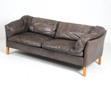 MOGENS HANSEN DANISH LEATHER SOFA C. 1970S