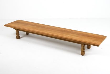 KJAERNULF STYLE DANISH OAK BENCH LOW TABLE 1970S