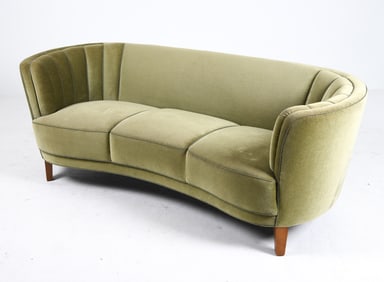DANISH MOHAIR BANANA SOFA C. 1960S