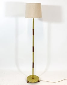 DANISH TEAK & BRASS FLOOR LAMP C. 1960S