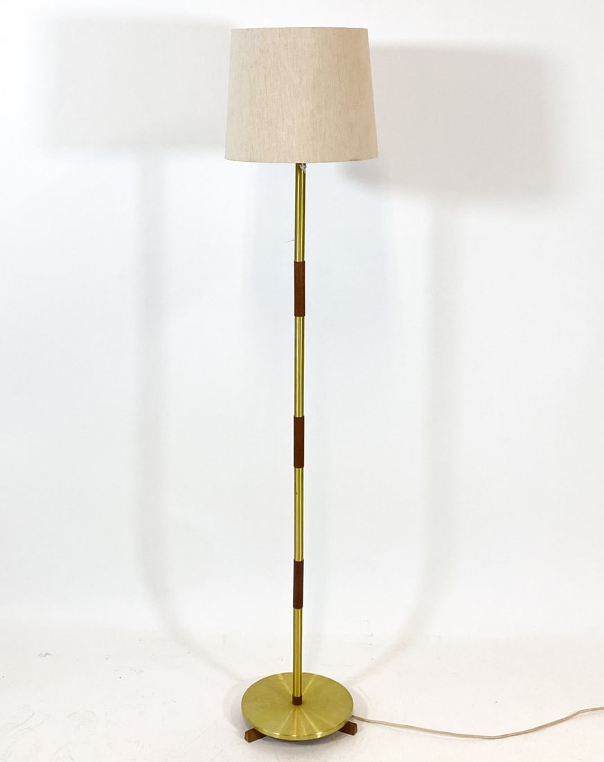DANISH TEAK & BRASS FLOOR LAMP C. 1960S (1 of 7)